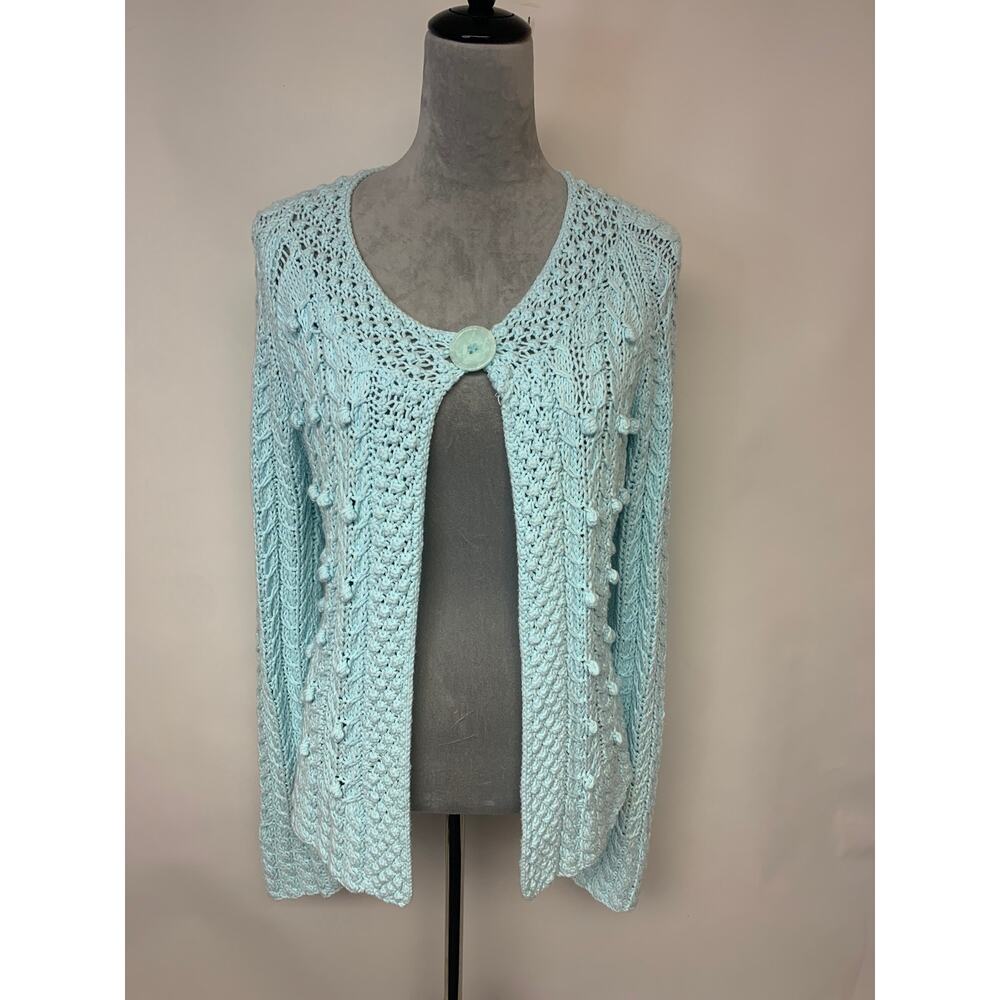 Evie Sweater Open Crochet Lacy Pointelle Bohemian Whimsical Womens SZ L